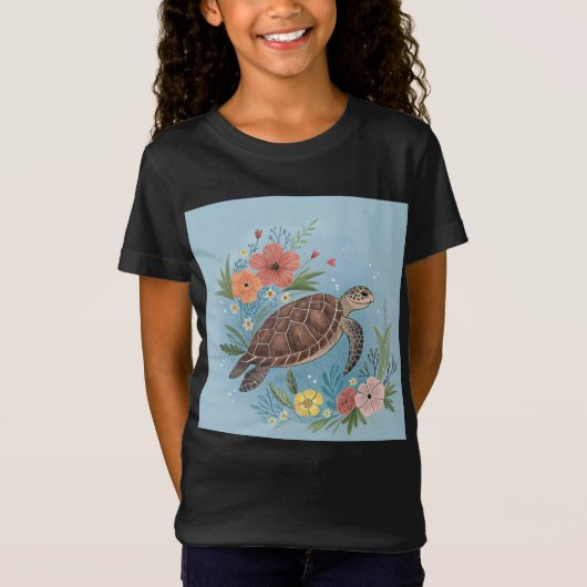 ウミガメのイラスト Tシャツ (正面)