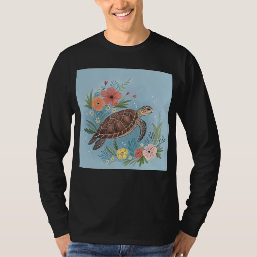 ウミガメのイラスト Tシャツ (正面)