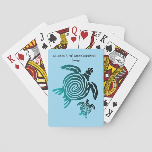 ウミガメのウッドブロックプリント...トランプ トランプ (裏面)