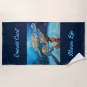 ウミガメのエメラルドコースト ビーチタオル (正面)