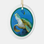 ウミガメのオーナメント-それを個人化して下さい! セラミックオーナメント (右)