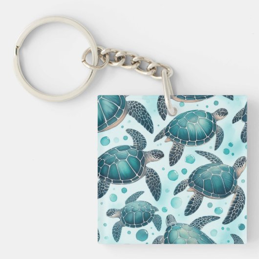 ウミガメのカスタム生活 キーホルダー (正面)