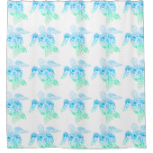 ウミガメのカラフルな海水 シャワーカーテン (正面)