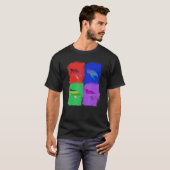 ウミガメのカラフルポップ・アートの芸術 Tシャツ (正面フル)