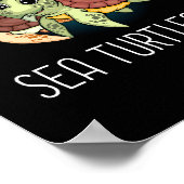 ウミガメのギフトキッズ女性の水中ウミガメ ポスター (角)