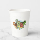 ウミガメのギフトキッズ女性の水中ウミガメ 紙コップ (正面)