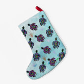 ウミガメのクリスマスのストッキング スモールクリスマスストッキング (裏面 (吊り時))