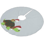 ウミガメのクリスマスカタツムリ ブラッシュドポリエステルツリースカート (アングル)