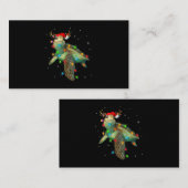 ウミガメのクリスマスライトサンタおもしろいハットメリー 名刺 (正面/裏面)