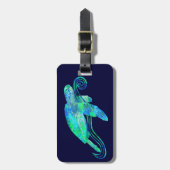 ウミガメのグラフィック ラゲッジタグ (正面縦)