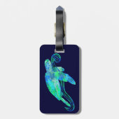 ウミガメのグラフィック ラゲッジタグ (裏面縦)