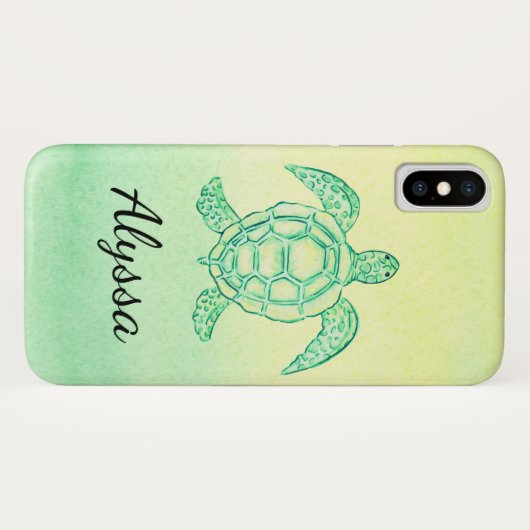 ウミガメのケース Case-Mate iPhoneケース (裏面(横))