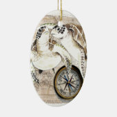 ウミガメのコンパスマップ セラミックオーナメント (右)