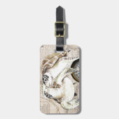 ウミガメのコンパスマップ ラゲッジタグ (正面縦)