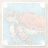 ウミガメのコースター ガラスコースター (裏面)