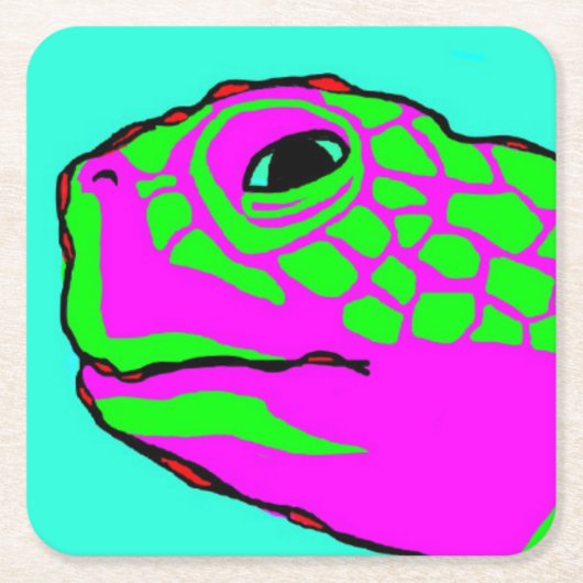 ウミガメのコースター スクエアペーパーコースター (正面)