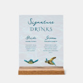 ウミガメのシグネチャードリンク結婚ズのアクリルの看板 アクリルサイン (正面)