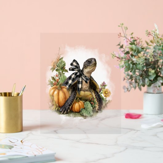 ウミガメのシャツアニマルズオータムカボチャ アクリルサイン (ウェディング)