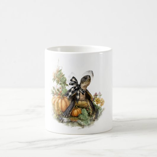 ウミガメのシャツアニマルズオータムカボチャ コーヒーマグカップ (中央)