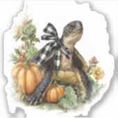 ウミガメのシャツアニマルズオータムカボチャ シール (正面)