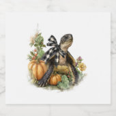 ウミガメのシャツアニマルズオータムカボチャ スパークリングワインラベル (シングルラベル)