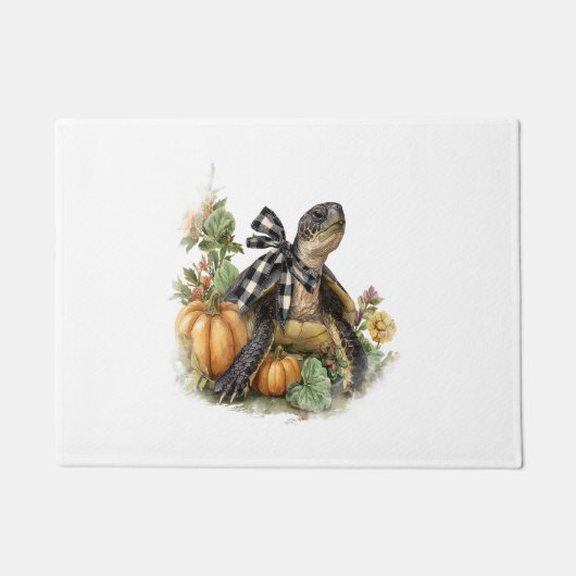 ウミガメのシャツアニマルズオータムカボチャ ドアマット (正面)