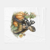 ウミガメのシャツアニマルズオータムカボチャ フリースブランケット (正面(横))