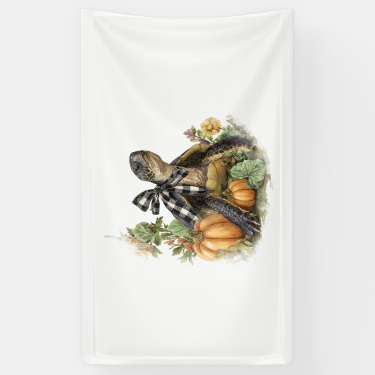 ウミガメのシャツアニマルズオータムカボチャ 横断幕 (縦)