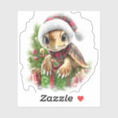 ウミガメのシャツクリスマスサンタハット シール (シート)
