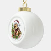 ウミガメのシャツクリスマスサンタハット セラミックボールオーナメント (右)