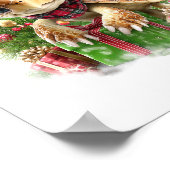 ウミガメのシャツクリスマスサンタハット ポスター (角)