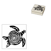 ウミガメのシルエットアートスタンプ ラバースタンプ (押印)