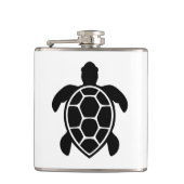 ウミガメのシルエットミニマル フラスク (正面)