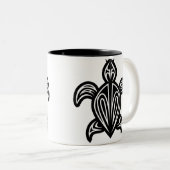 ウミガメのシルエット ツートーンマグカップ (正面右)