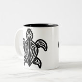 ウミガメのシルエット ツートーンマグカップ (正面左)