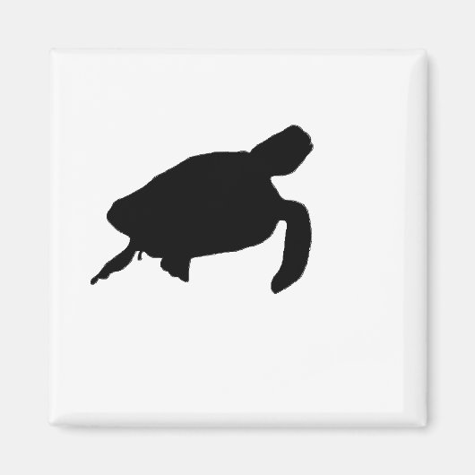 ウミガメのシルエット マグネット (正面)