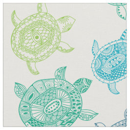 ウミガメのシームレスなパターン ファブリック