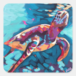 ウミガメのシール スクエアシール