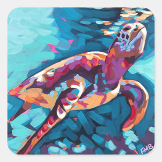 ウミガメのシール スクエアシール