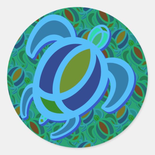 ウミガメのシール ラウンドシール (正面)