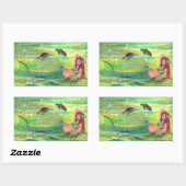 ウミガメのステッカー付きウミガメ 長方形シール (シート)