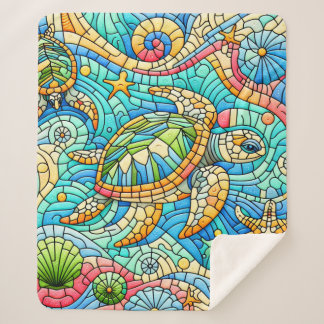 ウミガメのステンドグラス シェルパブランケット