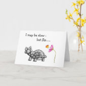 ウミガメのスロー/シンカーオン姉妹誕生日 カード (黄色い花)