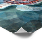 ウミガメのターコイズ波 ポスター (角)