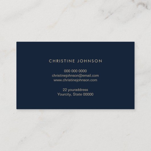 ウミガメのダークブルー背景名刺 名刺 (裏面)