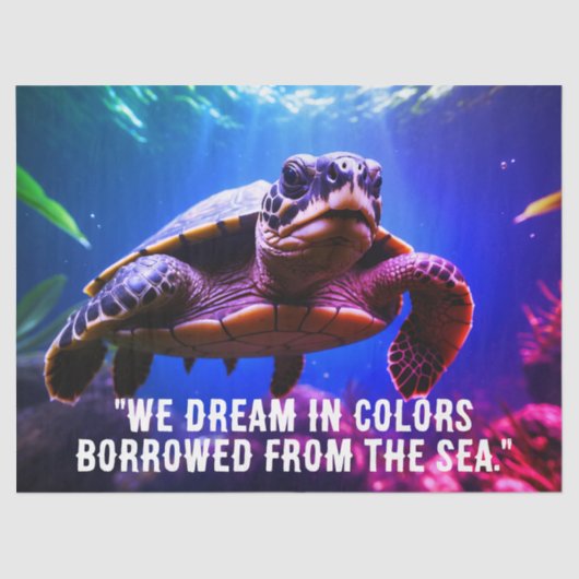 ウミガメのティッシュ/デクページ紙 薄葉紙 (正面)