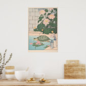 ウミガメのバスルームプリント 浮世絵 日本美術 ポスター (キッチン)