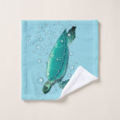 ウミガメのバスルーム バスタオルセット (ウォッシュタオル)