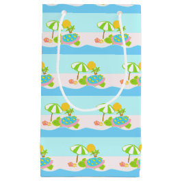 ウミガメのピンクの水の小さいギフトバッグ スモールペーパーバッグ