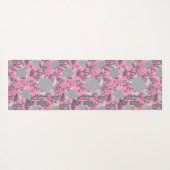 ウミガメのピンク色の灰色の海洋生物パターン ヨガマット (裏面(横))